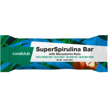 Coral Club - Barrita Super Spirulina con Nuez de Macadamia 